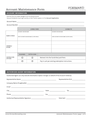 Account Maintenance Form