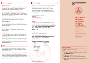South Australia Birth Certificate Application