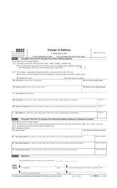 IRS Form 8822 Change of Address