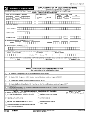 VA Form 22-1990 Application for Education Benefits
