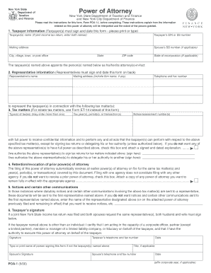 New York Power of Attorney Form POA-1-I