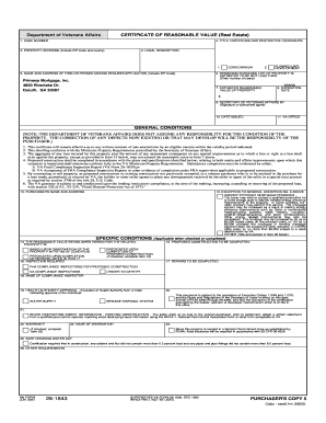 VA Certificate of Reasonable Value