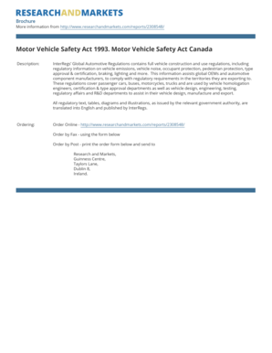 Motor Vehicle Safety Act Canada Order Form