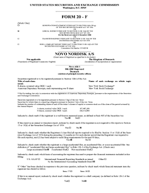 Fillable Online Form 20-F for year ended December, 2000 - Novo Nordisk ...