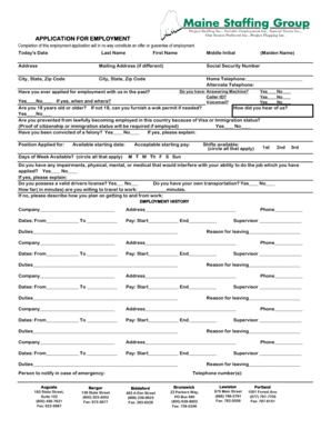 Employment Application Form