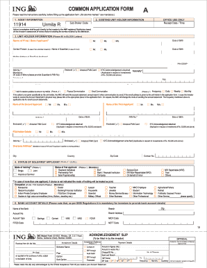 ING Mutual Fund Application Form