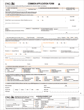 ING Mutual Fund Application Form