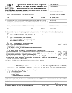 IRS Form 5307 Application for Determination