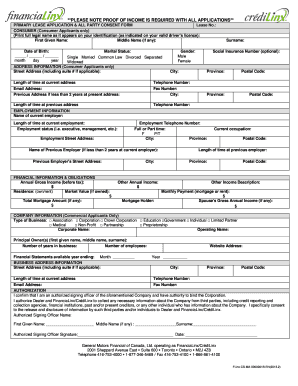 Primary Lease Application & All Party Consent Form