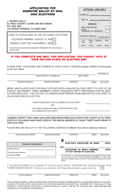 Colorado Absentee Ballot Application