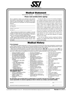 Scuba Diving Medical Statement