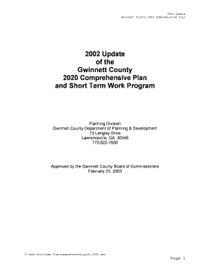 Fillable Online 2020 Comprehensive Plan - 2002 Update - Gwinnett County ...