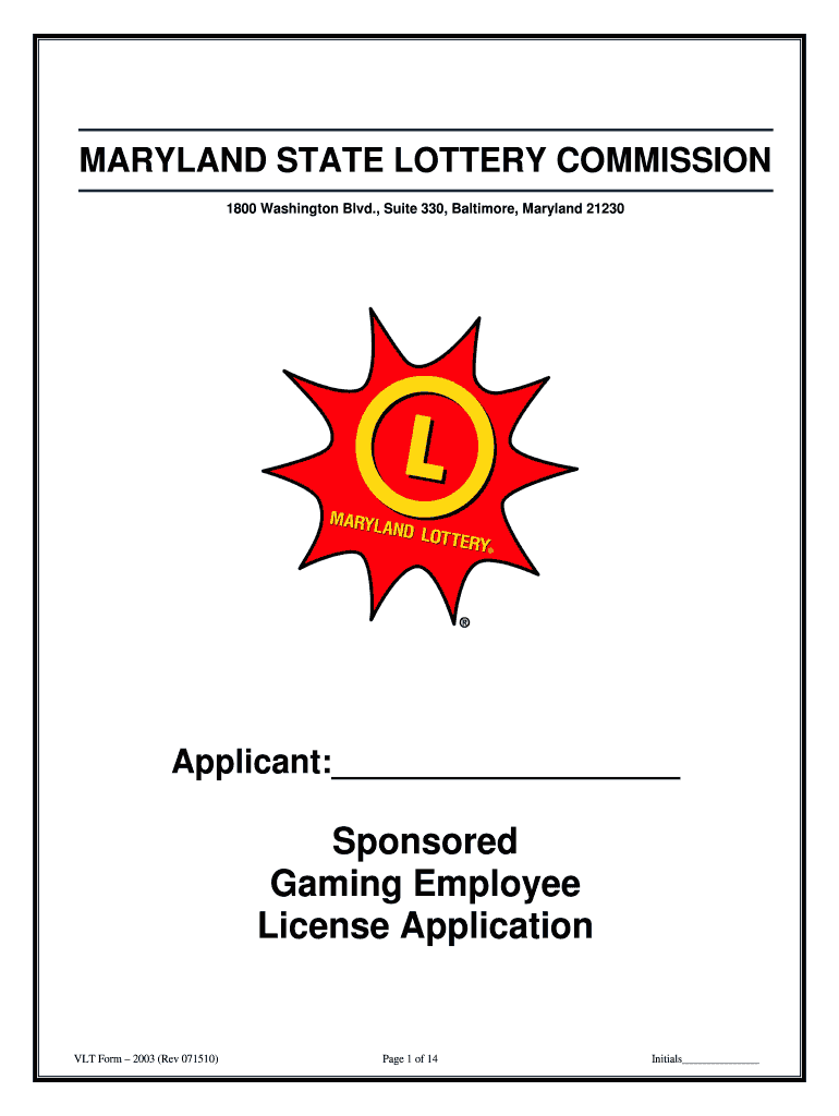 maryland gaming license employee Preview on Page 1