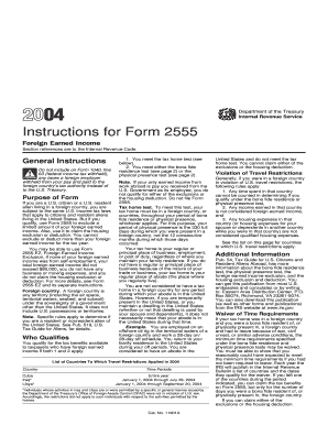 Instructions for Form 2555