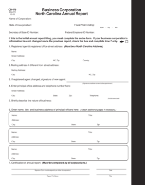 North Carolina Annual Report CD-479