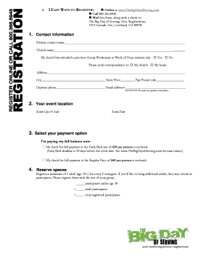 The Big Day of Serving Registration Form