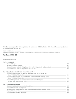 IRS Form W-2 Specifications