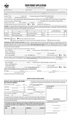 Boy Scouts of America Local Tour Permit Application
