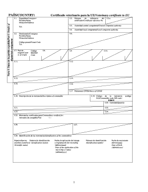 EU Veterinary Certificate for Pets