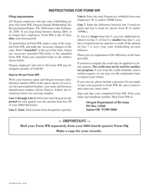 Oregon Annual Withholding Tax Reconciliation Report