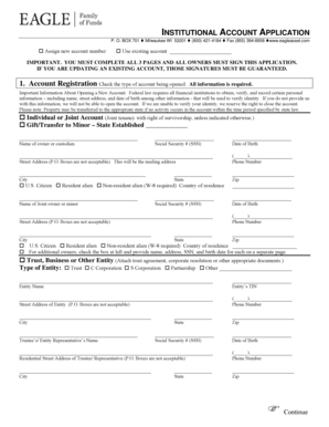 Institutional Account Application