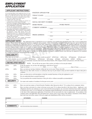 Employment Application Form