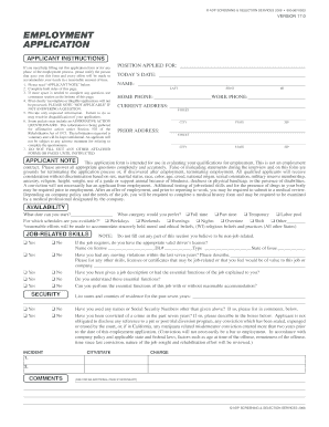 ADP Employment Application Form