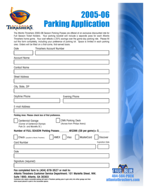 Atlanta Thrashers Parking Application