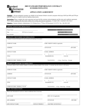 Band performance contract pdf - 2005 standard performance contract summer initiative application ...