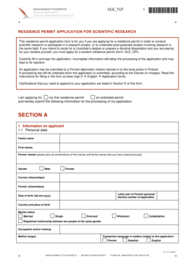 Residence Permit Application for Scientific Research