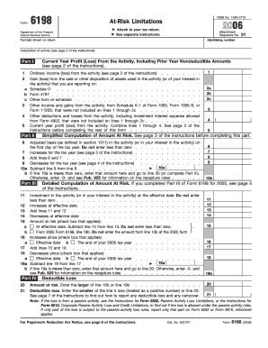 IRS Form 6198 At-Risk Limitations