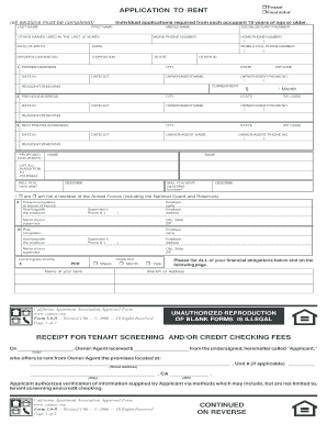 Tenant Application to Rent