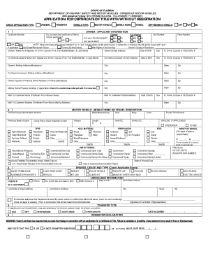 Florida Certificate of Title Application