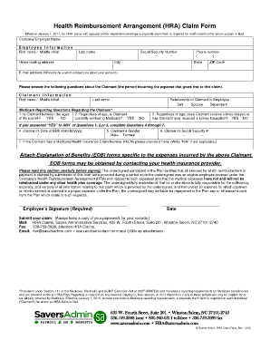 Health Reimbursement Arrangement (HRA) Claim Form