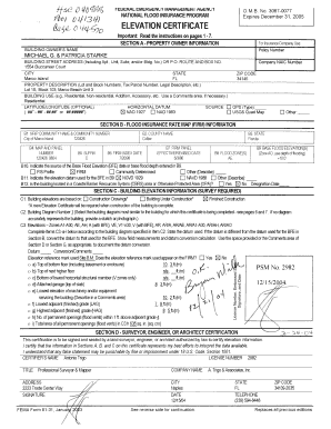 National Flood Insurance Program Elevation Certificate