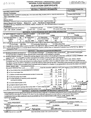 National Flood Insurance Program Elevation Certificate