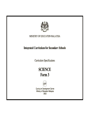 form 3 science syllabus malaysia