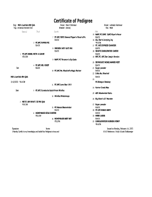 florida pedigree form pdf writable