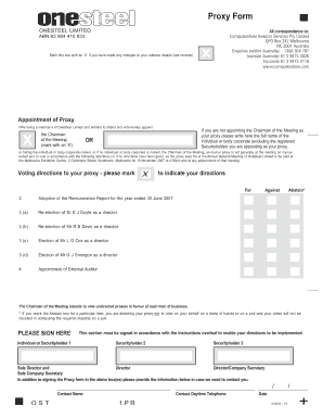 Proxy Appointment Form