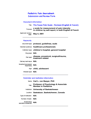 Faces Pain Scale - Revised Form