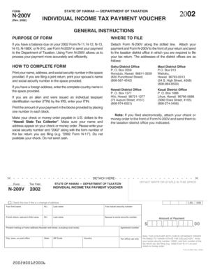 Hawaii Individual Income Tax Payment Voucher