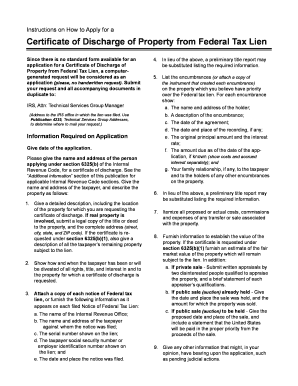 Certificate of Discharge of Property from Federal Tax Lien