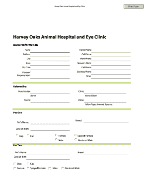 Pet Registration Form