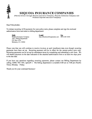Recurring ACH Authorization Form