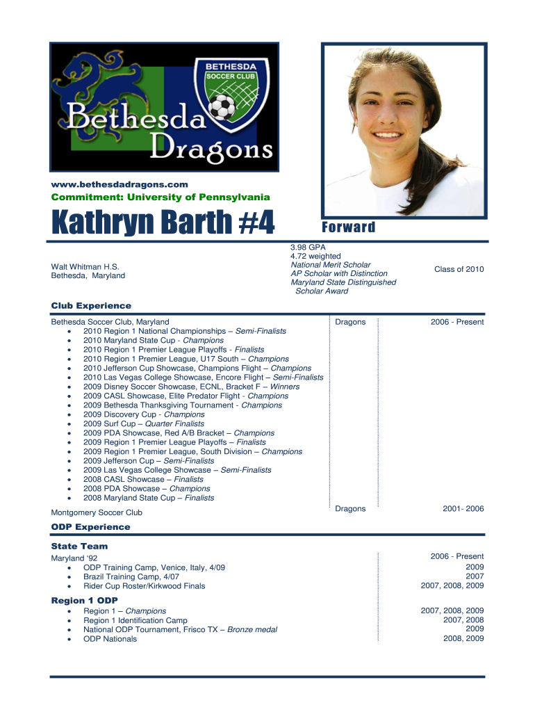Soccer Player Profile Template Fill Online, Printable, Fillable
