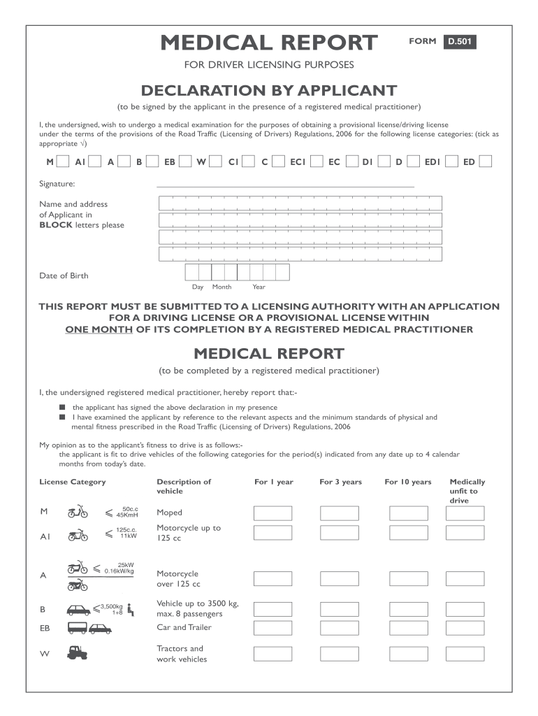 driving licence medical form fill up Preview on Page 1.