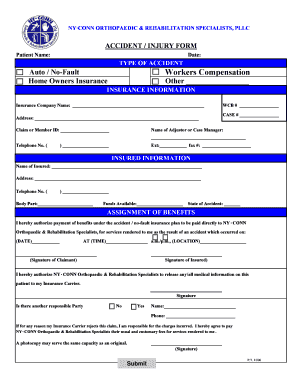 Accident Injury Form