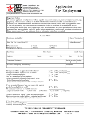 Employment Application Form