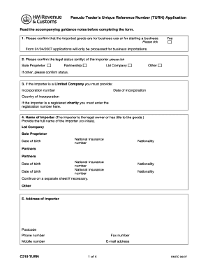 Pseudo Trader’s Unique Reference Number Application