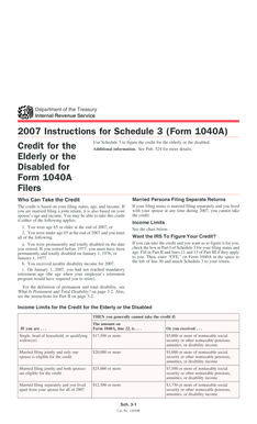 2007 Instructions for Schedule 3 (Form 1040A)